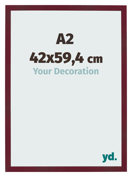 Cadre Photo 42x59 4 cm A2 Vin Rouge Patine MDF Bologna De Face Mesure | Yourdecoration.fr