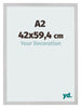 Cadre Photo 42x59 4cm A2 Acier Inoxydable MDF Bologna De Face Mesure | Yourdecoration.fr