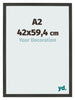 Cadre Photo 42x59 4cm A2 Anthracite MDF Bologna De Face Mesure | Yourdecoration.fr