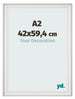 Cadre Photo 42x59 4cm A2 Blanc Patine MDF Lazio De Face Mesure | Yourdecoration.fr