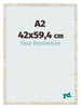 Cadre Photo 42x59 4cm A2 Blanc Vintage MDF Bologna De Face Mesure | Yourdecoration.fr
