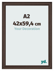Cadre Photo 42x59 4cm A2 Chene Fonce MDF Lazio De Face Mesure | Yourdecoration.fr