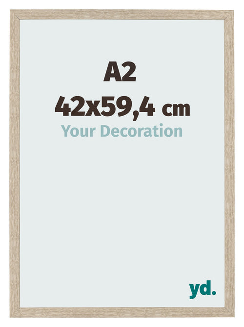 Cadre Photo 42x59 4cm A2 Chêne Sonoma MDF Bologna De Face Mesure | Yourdecoration.fr
