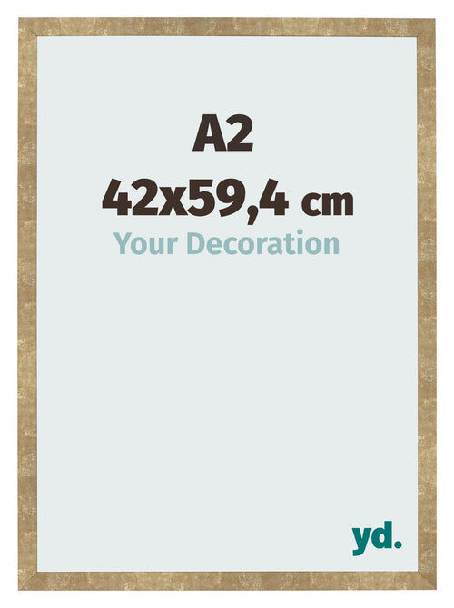 Cadre Photo 42x59 4cm A2 Or Antique MDF Bologna De Face Mesure | Yourdecoration.fr