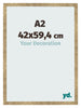 Cadre Photo 42x59 4cm A2 Or Antique MDF Bologna De Face Mesure | Yourdecoration.fr