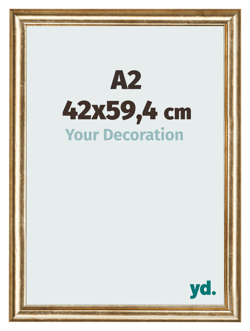 Cadre Photo 42x59 4cm A2 Or Antique MDF Lazio De Face Mesure | Yourdecoration.fr