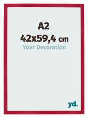 Cadre Photo 42x59 4cm A2 Rouge MDF Bologna De Face Mesure | Yourdecoration.fr