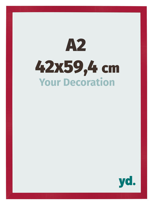 Cadre Photo 42x59 4cm A2 Rouge MDF Bologna De Face Mesure | Yourdecoration.fr