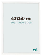 Cadre Photo 42x60 cm Blanc Brillant MDF Bologna De Face Mesure | Yourdecoration.fr