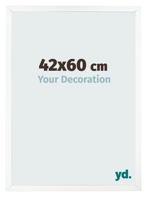 Cadre Photo 42x60 cm Blanc Mat MDF Bologna De Face Mesure | Yourdecoration.fr