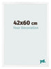 Cadre Photo 42x60 cm Blanc Mat MDF Bologna De Face Mesure | Yourdecoration.fr