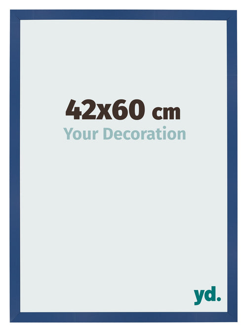 Cadre Photo 42x60 cm Bleu Fonce MDF Bologna De Face Mesure | Yourdecoration.fr