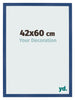 Cadre Photo 42x60 cm Bleu Fonce MDF Bologna De Face Mesure | Yourdecoration.fr