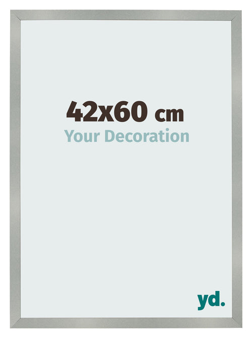 Cadre Photo 42x60cm Aluminium Brossé MDF Bologna De Face Mesure | Yourdecoration.fr