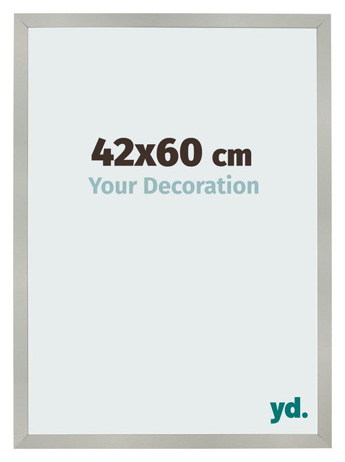 Cadre Photo 42x60cm Argent Mat MDF Bologna De Face Mesure | Yourdecoration.fr