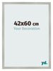 Cadre Photo 42x60cm Argent Mat MDF Bologna De Face Mesure | Yourdecoration.fr