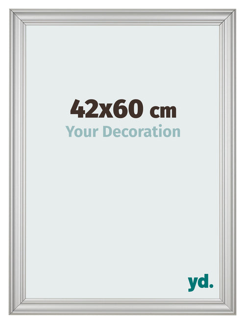 Cadre Photo 42x60cm Argent Mat MDF Lazio De Face Mesure | Yourdecoration.fr