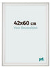 Cadre Photo 42x60cm Blanc Patine MDF Lazio De Face Mesure | Yourdecoration.fr
