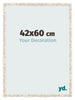 Cadre Photo 42x60cm Blanc Vintage MDF Bologna De Face Mesure | Yourdecoration.fr
