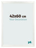 Cadre Photo 42x60cm Blanc Vintage MDF Pisa De Face Mesure | Yourdecoration.fr