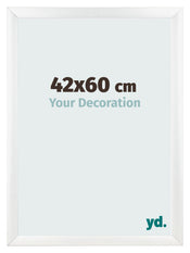 Cadre Photo 42x60cm Blanc Vintage MDF Pisa De Face Mesure | Yourdecoration.fr