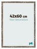 Cadre Photo 42x60cm Bleu Or Mélangé MDF Bologna De Face Mesure | Yourdecoration.fr
