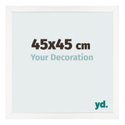 Cadre Photo 45x45 cm Blanc Brillant MDF Bologna De Face Mesure | Yourdecoration.fr