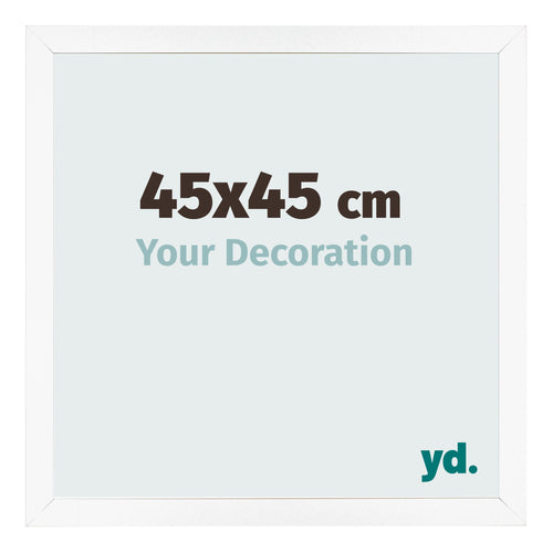 Cadre Photo 45x45 cm Blanc Mat MDF Bologna De Face Mesure | Yourdecoration.fr