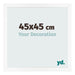 Cadre Photo 45x45 cm Blanc Mat MDF Bologna De Face Mesure | Yourdecoration.fr