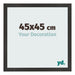 Cadre Photo 45x45 cm Noir Mat MDF Bologna De Face Mesure | Yourdecoration.fr