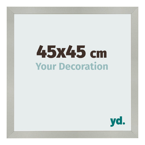 Cadre Photo 45x45cm Argent Mat MDF Bologna De Face Mesure | Yourdecoration.fr
