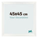 Cadre Photo 45x45cm Blanc Vintage MDF Pisa De Face Mesure | Yourdecoration.fr