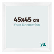 Cadre Photo 45x45cm Blanc Vintage MDF Pisa De Face Mesure | Yourdecoration.fr