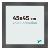 Cadre Photo 45x45cm Noir Argent Poli MDF Pisa De Face Mesure | Yourdecoration.fr