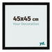 Cadre Photo 45x45cm Noir Brillant MDF Bologna De Face Mesure | Yourdecoration.fr