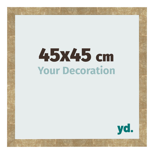 Cadre Photo 45x45cm Or Antique MDF Bologna De Face Mesure | Yourdecoration.fr
