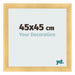 Cadre Photo 45x45cm Or Vintage MDF Pisa De Face Mesure | Yourdecoration.fr