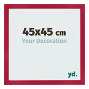 Cadre Photo 45x45cm Rouge MDF Bologna De Face Mesure | Yourdecoration.fr