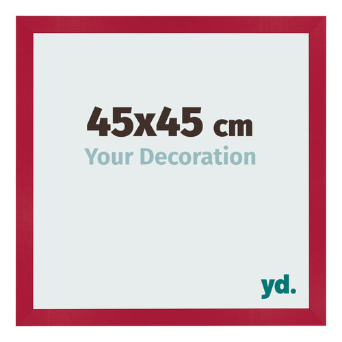 Cadre Photo 45x45cm Rouge MDF Bologna De Face Mesure | Yourdecoration.fr