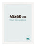 Cadre Photo 45x60 cm Blanc Brillant MDF Bologna De Face Mesure | Yourdecoration.fr