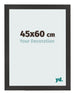 Cadre Photo 45x60 cm Noir Mat MDF Bologna De Face Mesure | Yourdecoration.fr