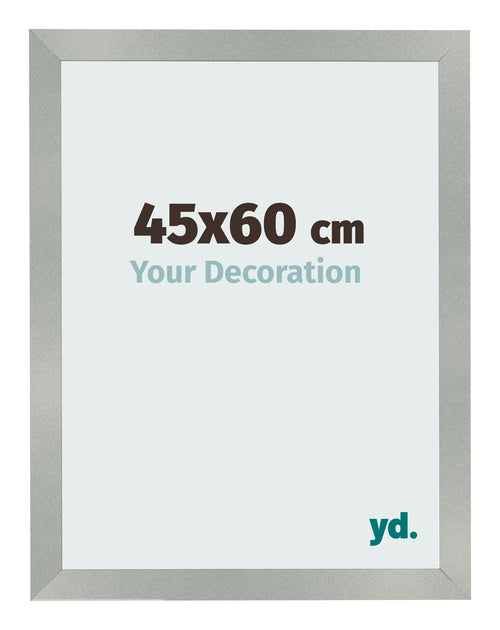 Cadre Photo 45x60cm Aluminium Brossé MDF Bologna De Face Mesure | Yourdecoration.fr