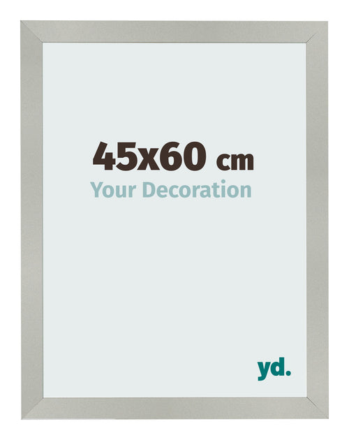 Cadre Photo 45x60cm Argent Mat MDF Bologna De Face Mesure | Yourdecoration.fr