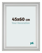 Cadre Photo 45x60cm Argent Mat MDF Lazio De Face Mesure | Yourdecoration.fr