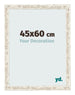 Cadre Photo 45x60cm Blanc Vintage MDF Bologna De Face Mesure | Yourdecoration.fr