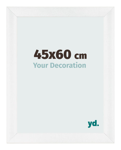 Cadre Photo 45x60cm Blanc Vintage MDF Pisa De Face Mesure | Yourdecoration.fr