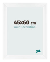 Cadre Photo 45x60cm Blanc Vintage MDF Pisa De Face Mesure | Yourdecoration.fr