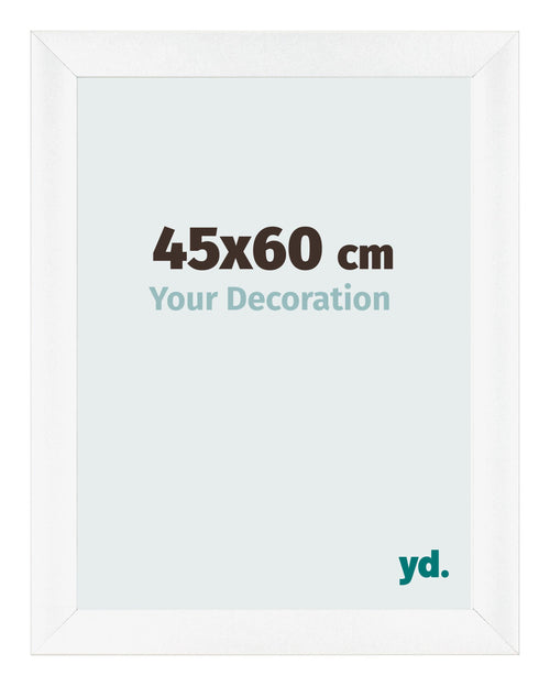 Cadre Photo 45x60cm Blanc Vintage MDF Pisa De Face Mesure | Yourdecoration.fr