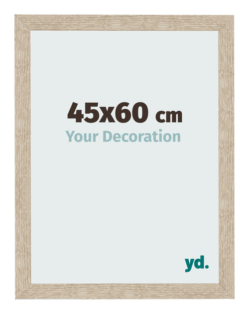 Cadre Photo 45x60cm Chêne Sonoma MDF Bologna De Face Mesure | Yourdecoration.fr