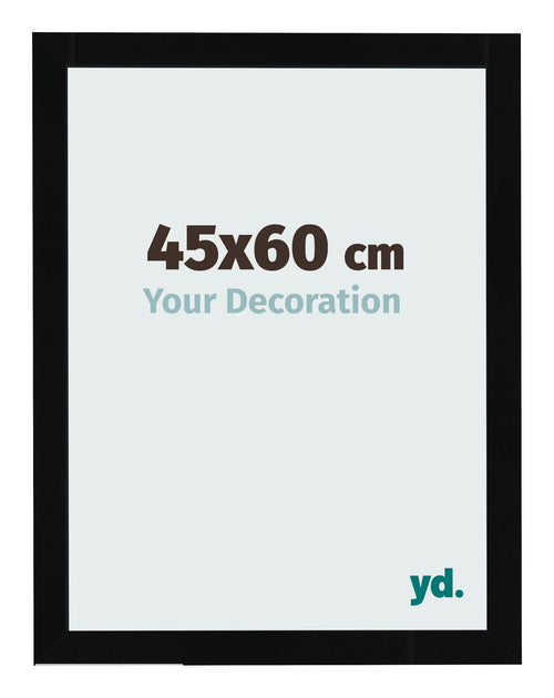 Cadre Photo 45x60cm Noir Brillant MDF Bologna De Face Mesure | Yourdecoration.fr